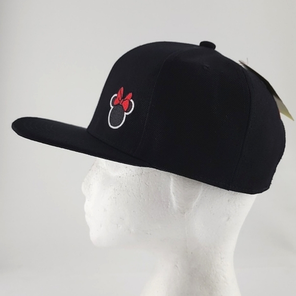 Disney Minnie Mouse Women's Flat Bill Snap Back Black  Baseball Cap Embroidery - Picture 8 of 15